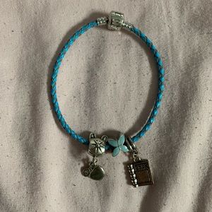 pandora leather bracelet with charms